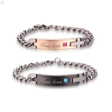 Bracelet en acier inoxydable plaqué or rose 316L Couple